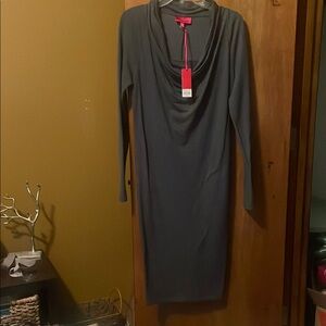 Jennifer Lopez Gray Cowl Neck Bodycon Dress